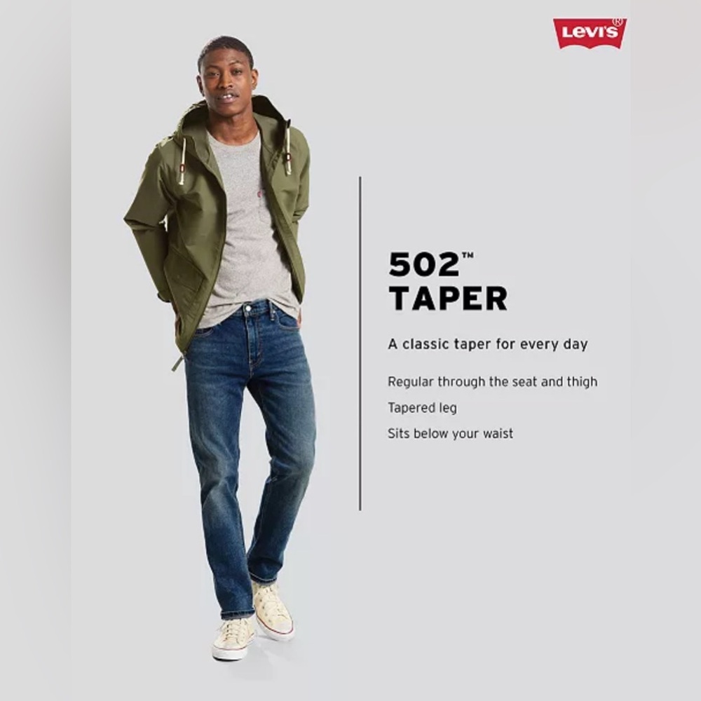 Levis 502 Mens Performance jeans, 30W, 30L
